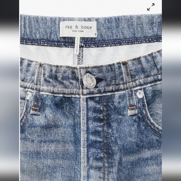 rag & bone Light Blue Wide Leg Sweatpant Jeans - Picture 7 of 9